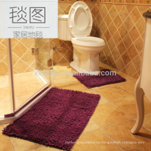 Long pile chenille non-slip water absorb bath mat